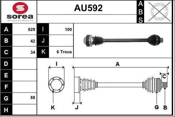 Sera AU592 - Albero motore / Semiasse autozon.pro