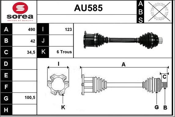 Sera AU585 - Albero motore / Semiasse autozon.pro