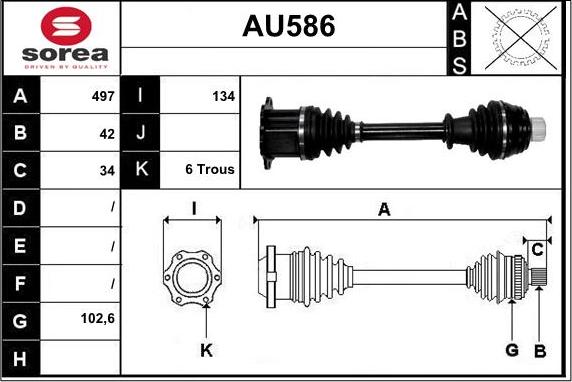 Sera AU586 - Albero motore / Semiasse autozon.pro