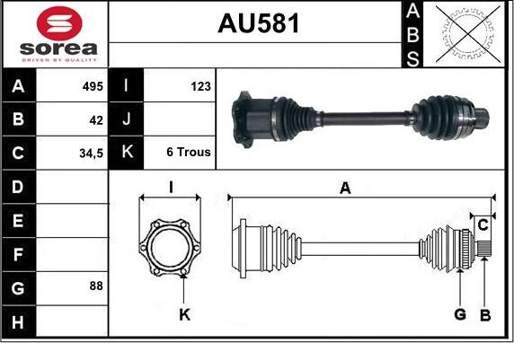 Sera AU581 - Albero motore / Semiasse autozon.pro