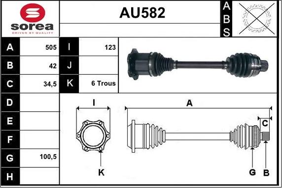 Sera AU582 - Albero motore / Semiasse autozon.pro