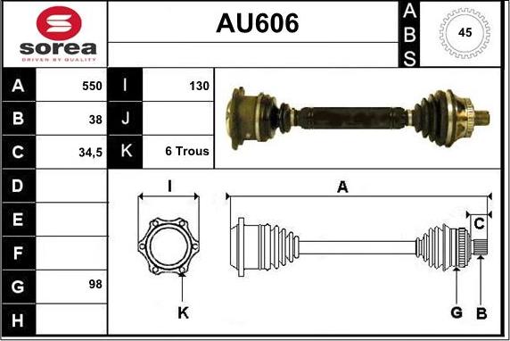 Sera AU606 - Albero motore / Semiasse autozon.pro