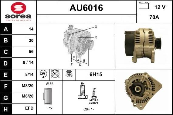 Sera AU6016 - Alternatore autozon.pro