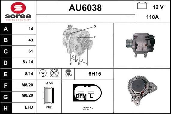 Sera AU6038 - Alternatore autozon.pro