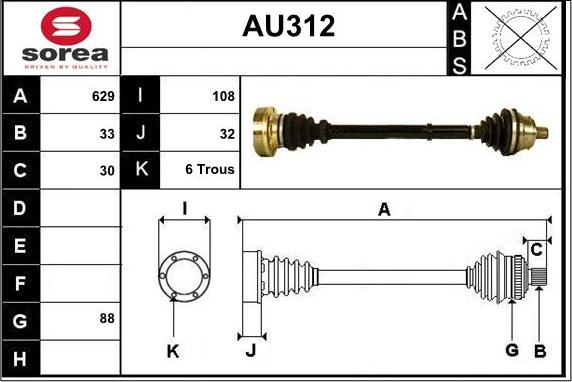 Sera AU312 - Albero motore / Semiasse autozon.pro