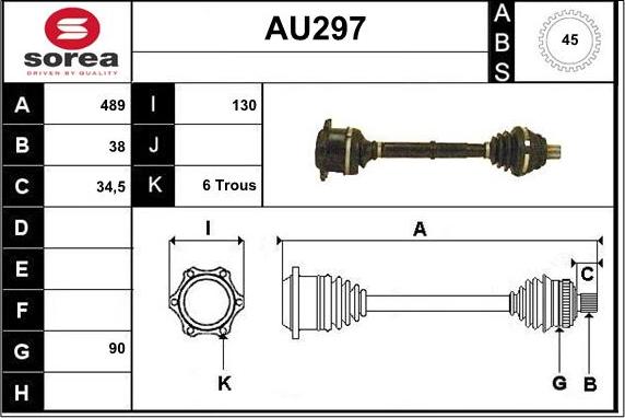 Sera AU297 - Albero motore / Semiasse autozon.pro