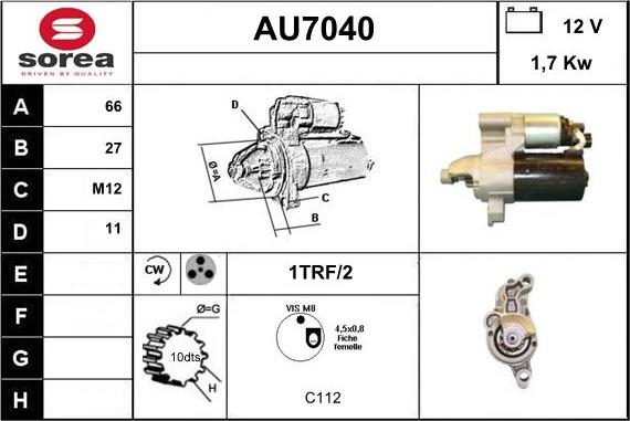 Sera AU7040 - Motorino d'avviamento autozon.pro