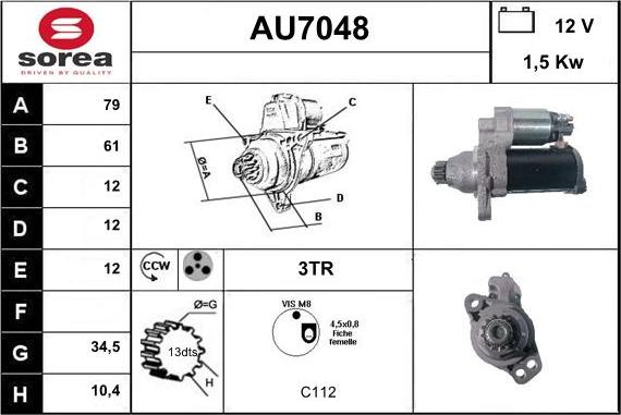 Sera AU7048 - Motorino d'avviamento autozon.pro