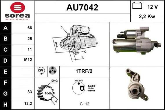 Sera AU7042 - Motorino d'avviamento autozon.pro