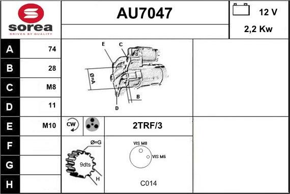 Sera AU7047 - Motorino d'avviamento autozon.pro