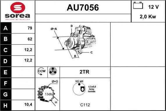 Sera AU7056 - Motorino d'avviamento autozon.pro