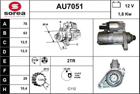 Sera AU7051 - Motorino d'avviamento autozon.pro