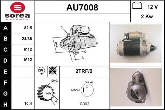 Sera AU7008 - Motorino d'avviamento autozon.pro