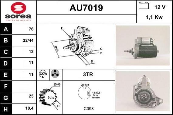 Sera AU7019 - Motorino d'avviamento autozon.pro