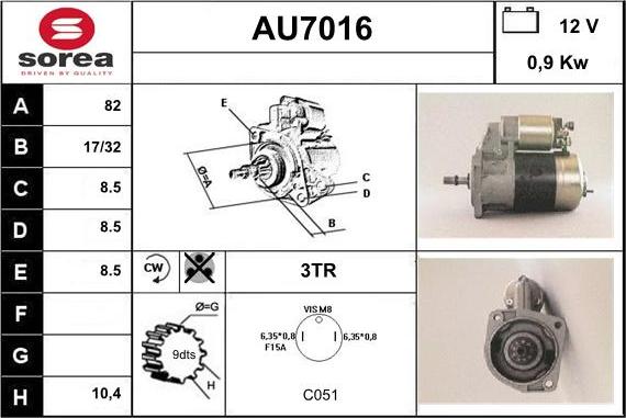 Sera AU7016 - Motorino d'avviamento autozon.pro