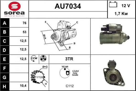 Sera AU7034 - Motorino d'avviamento autozon.pro