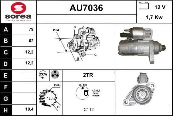 Sera AU7036 - Motorino d'avviamento autozon.pro