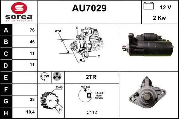 Sera AU7029 - Motorino d'avviamento autozon.pro