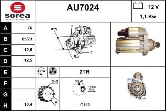 Sera AU7024 - Motorino d'avviamento autozon.pro