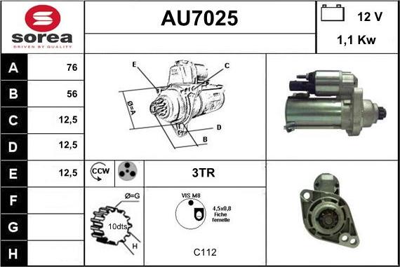 Sera AU7025 - Motorino d'avviamento autozon.pro