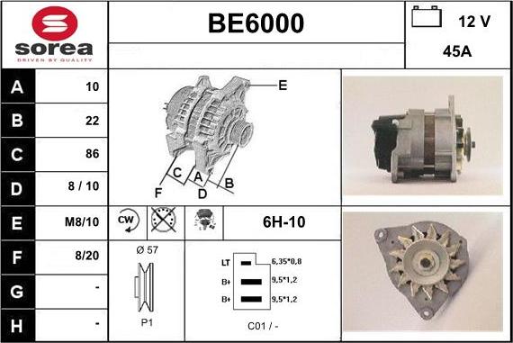 Sera BE6000 - Alternatore autozon.pro