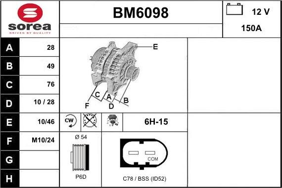 Sera BM6098 - Alternatore autozon.pro