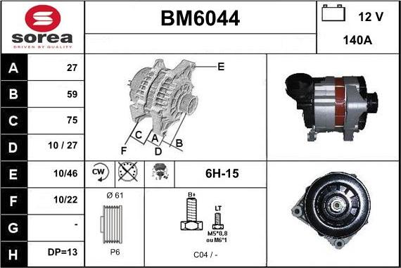 Sera BM6044 - Alternatore autozon.pro