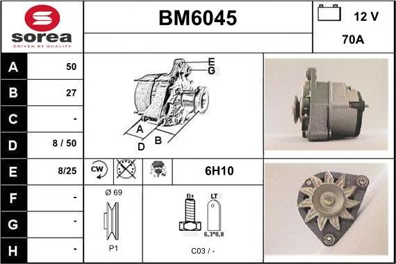 Sera BM6045 - Alternatore autozon.pro