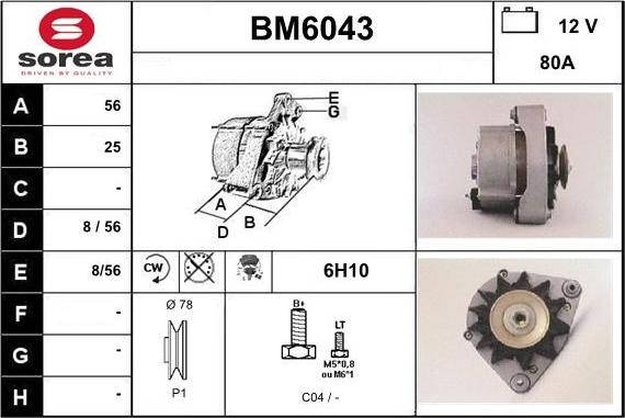 Sera BM6043 - Alternatore autozon.pro