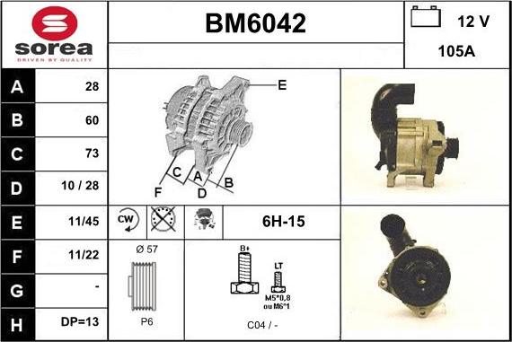 Sera BM6042 - Alternatore autozon.pro