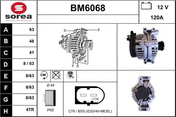 Sera BM6068 - Alternatore autozon.pro