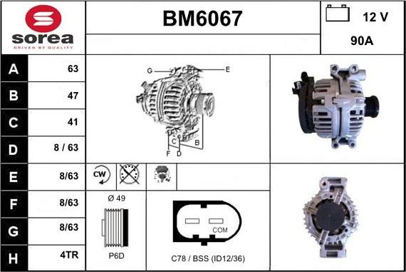 Sera BM6067 - Alternatore autozon.pro