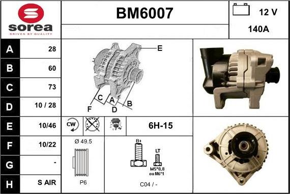 Sera BM6007 - Alternatore autozon.pro