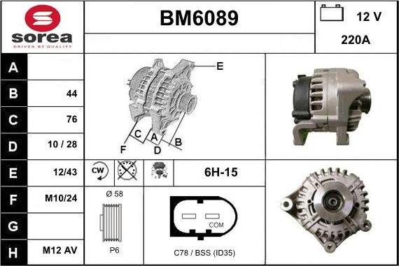 Sera BM6089 - Alternatore autozon.pro