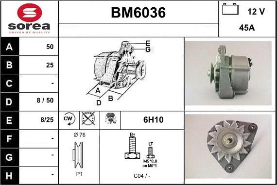 Sera BM6036 - Alternatore autozon.pro