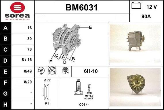 Sera BM6031 - Alternatore autozon.pro