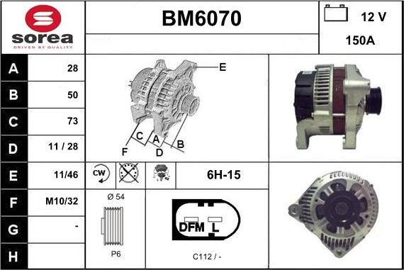 Sera BM6070 - Alternatore autozon.pro