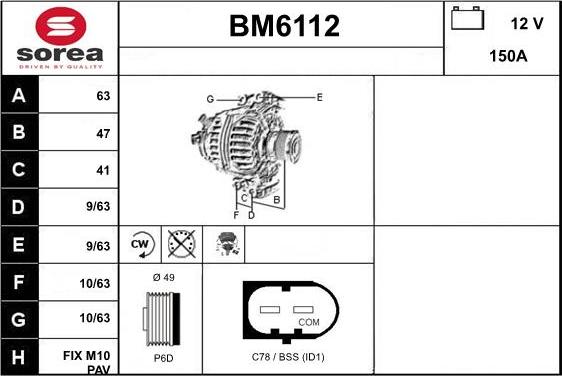 Sera BM6112 - Alternatore autozon.pro