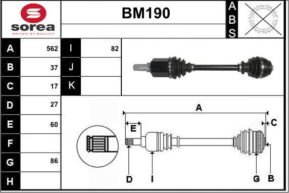 Sera BM190 - Albero motore / Semiasse autozon.pro