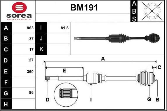 Sera BM191 - Albero motore / Semiasse autozon.pro