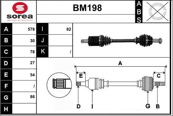 Sera BM198 - Albero motore / Semiasse autozon.pro