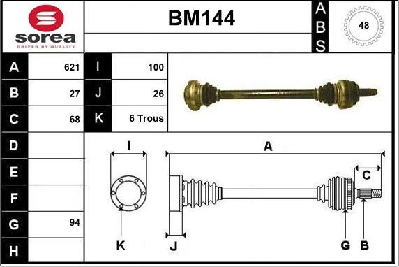 Sera BM144 - Albero motore / Semiasse autozon.pro