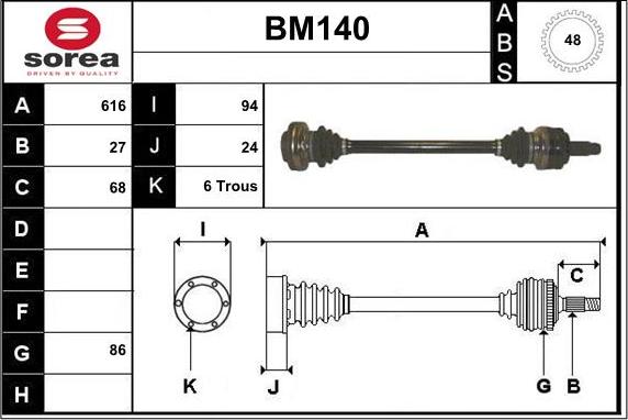 Sera BM140 - Albero motore / Semiasse autozon.pro