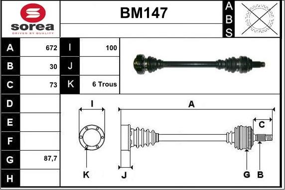 Sera BM147 - Albero motore / Semiasse autozon.pro