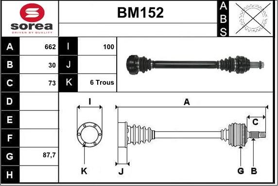 Sera BM152 - Albero motore / Semiasse autozon.pro