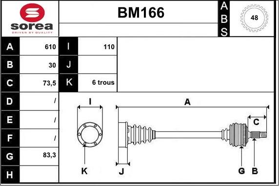 Sera BM166 - Albero motore / Semiasse autozon.pro