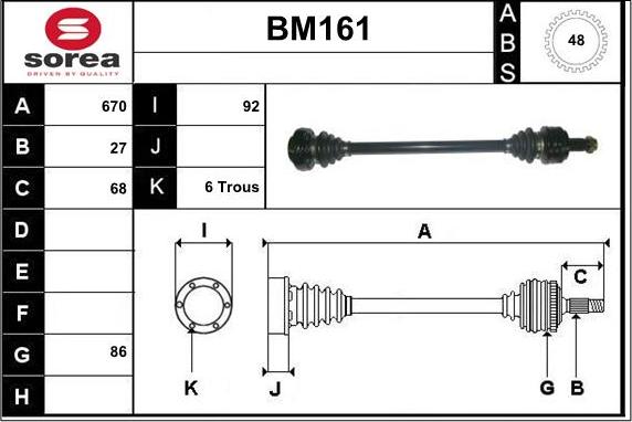 Sera BM161 - Albero motore / Semiasse autozon.pro