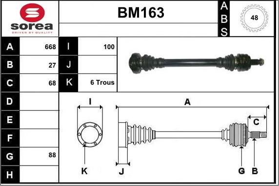 Sera BM163 - Albero motore / Semiasse autozon.pro