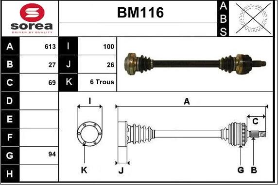 Sera BM116 - Albero motore / Semiasse autozon.pro