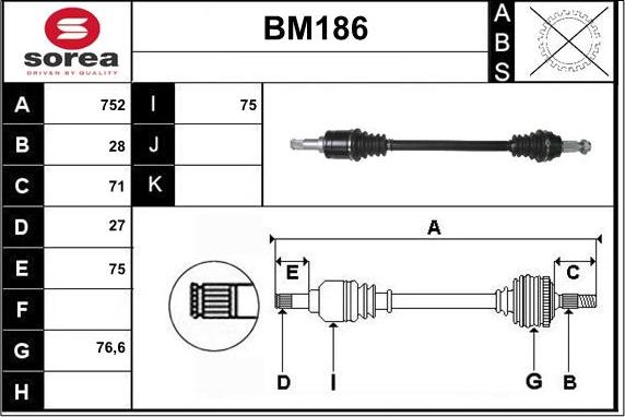 Sera BM186 - Albero motore / Semiasse autozon.pro